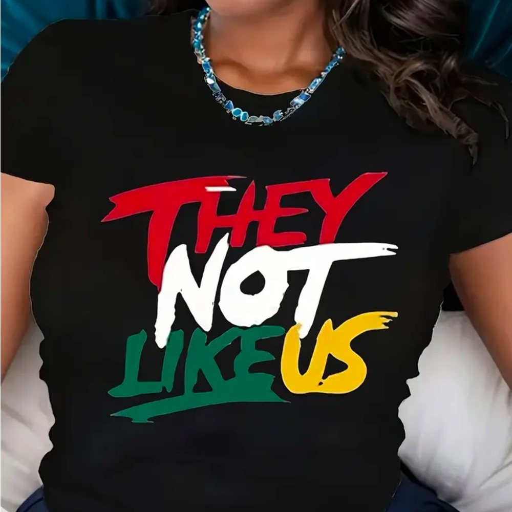 Black Graphic Tee with Colorful Text